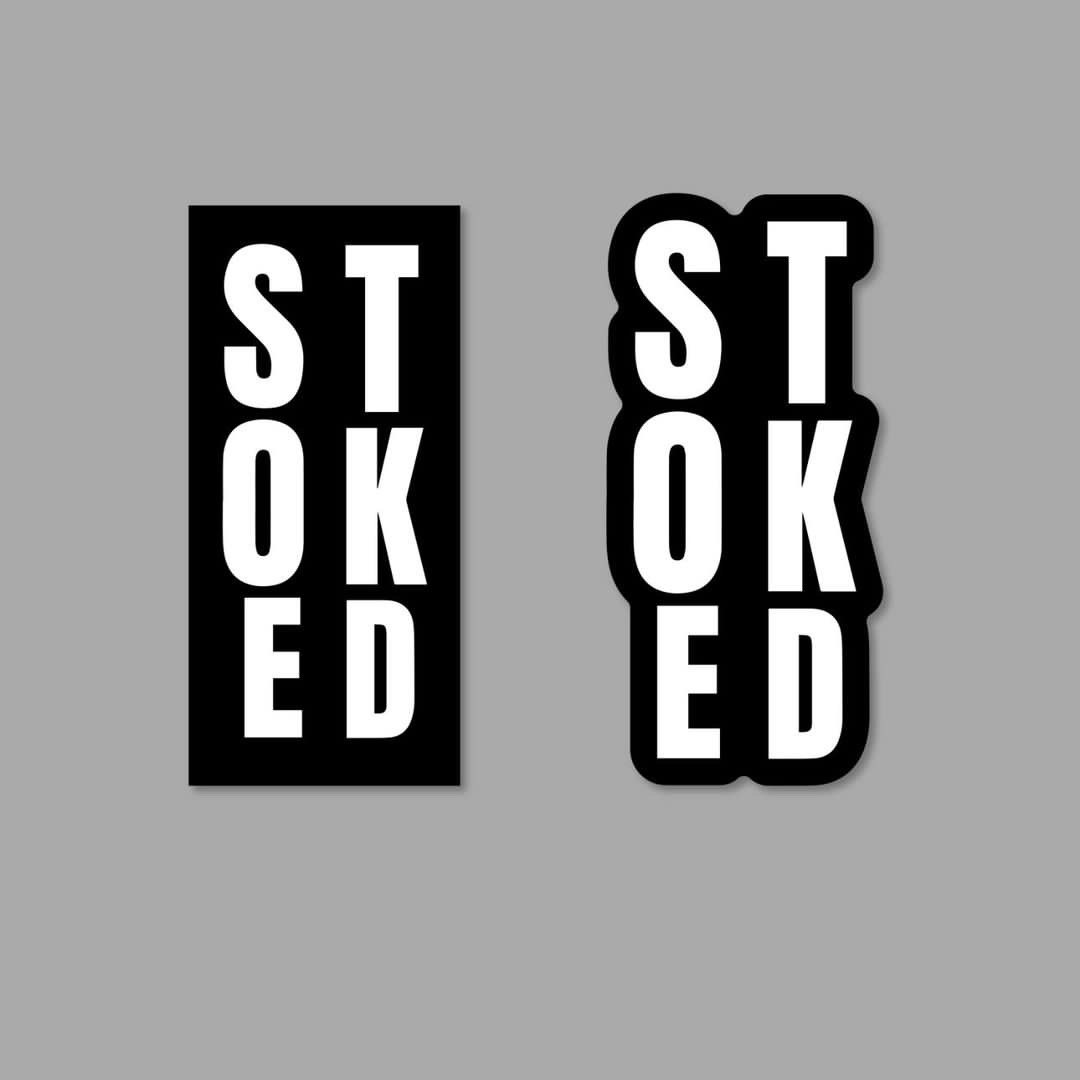 Stoked typographic identity mark variations